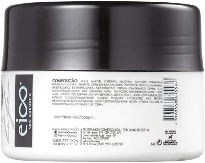 Eico Máscara Tratamento Creme de Hidratação Liso Mágico 240g Redução Volume e Frizz